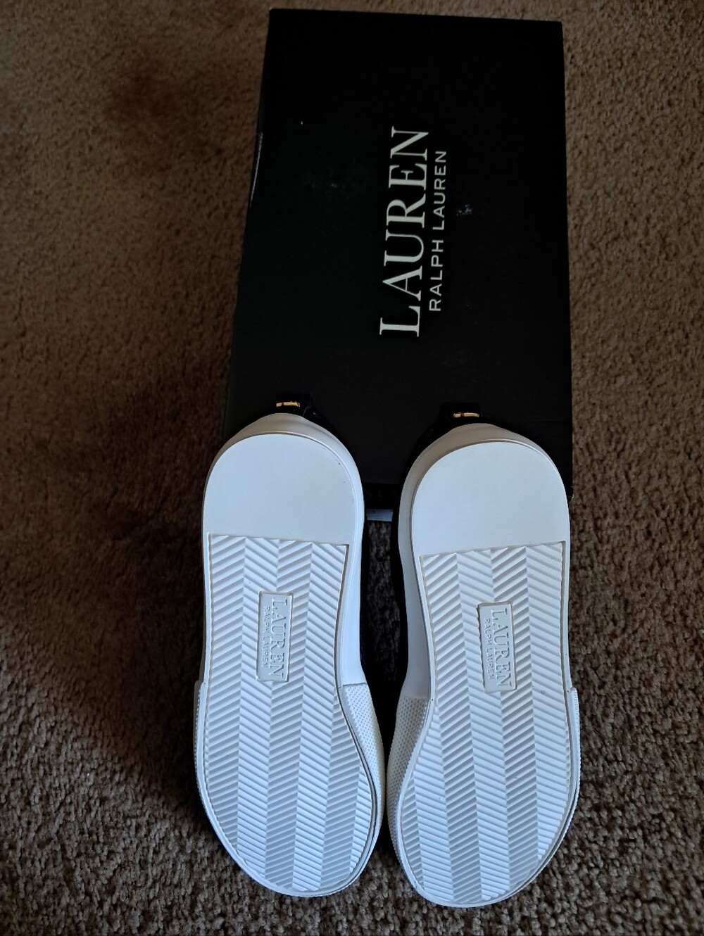 NIB Ralph Lauren Navy Slip-On Sneakers. - Picture 5 of 6